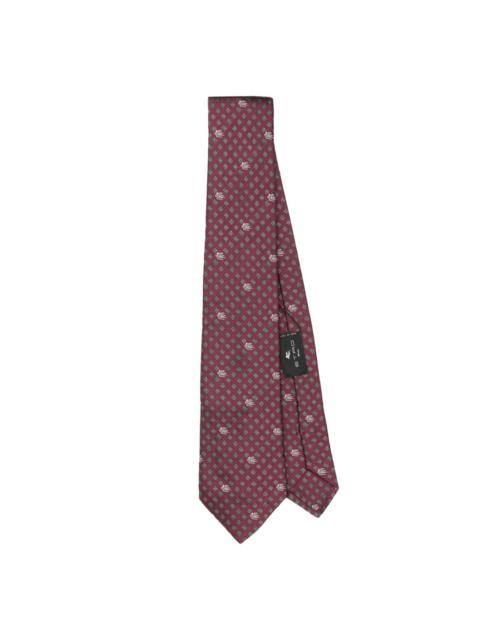 patterned-jacquard silk tie