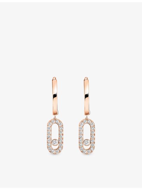 MESSIKA Move Uno 18ct Gold And 0.19ct Diamond Hoop Earrings