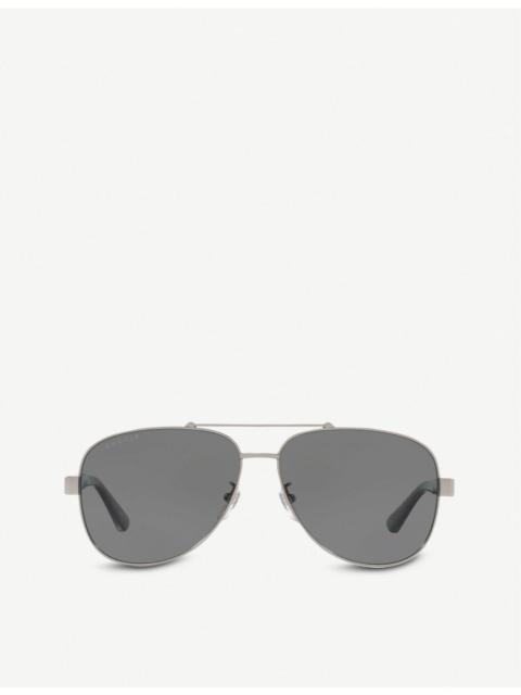 GUCCI GG0528S 63 metal and acetate aviator sunglasses