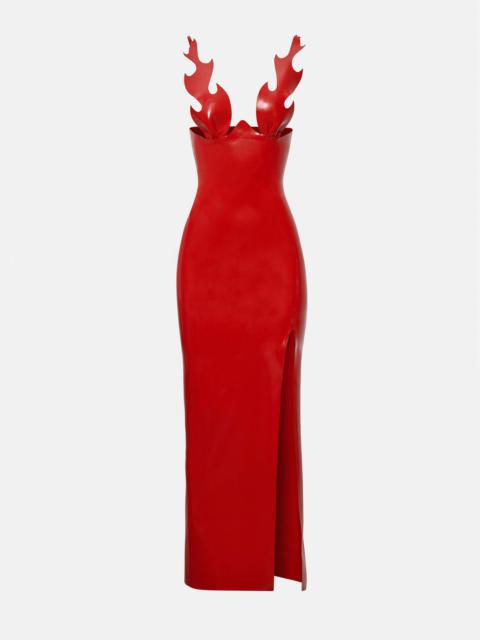 POSTER GIRL ROAST LATEX DRESS RED