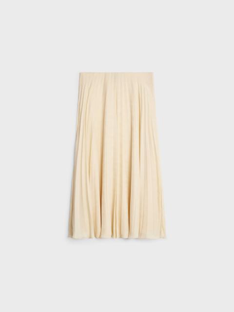 CELINE pleated midi skirt in silk jacquard