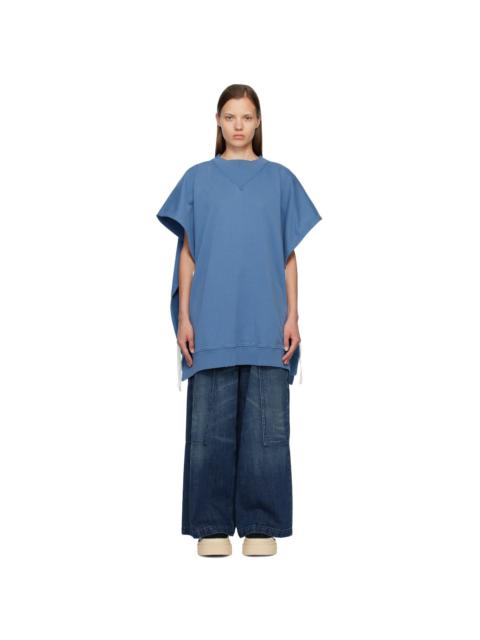 MM6 Maison Margiela Blue Draped Sweatshirt