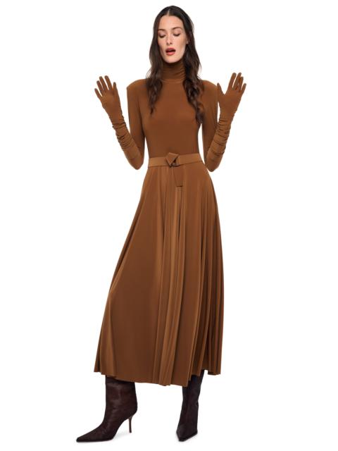 NORMA KAMALI SHOUDLER PAD TURTLE FLARED DRESS