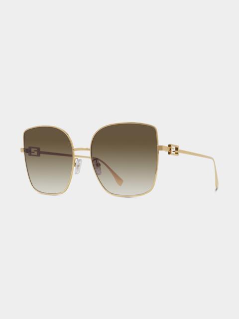 Baguette Square Sunglasses in Gold - Fendi