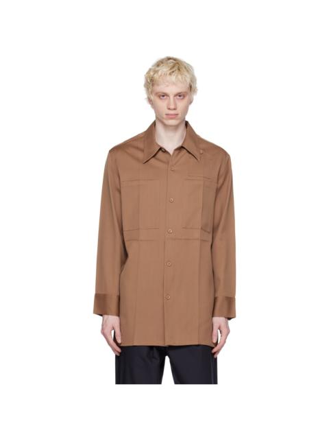 Jil Sander Brown Crease Shirt