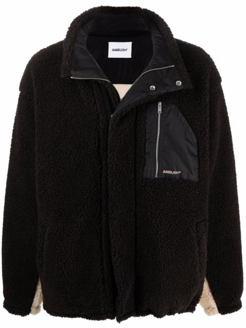 panelled sherpa jacket