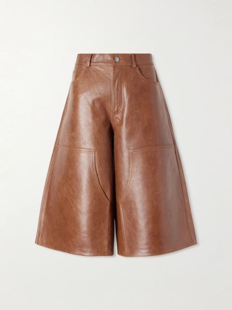 HAIKURE Legacy leather wide-leg shorts Brown