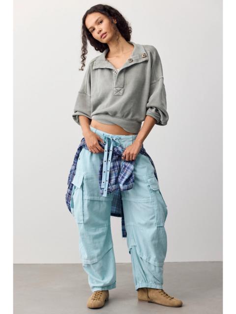 FREE PEOPLE We The Free Reef Curved Linen Cargo Pants