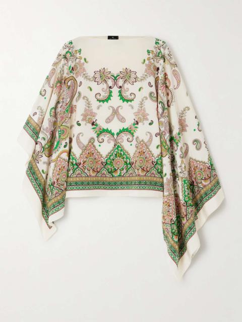 Etro Draped paisley-print silk-twill blouse Multi