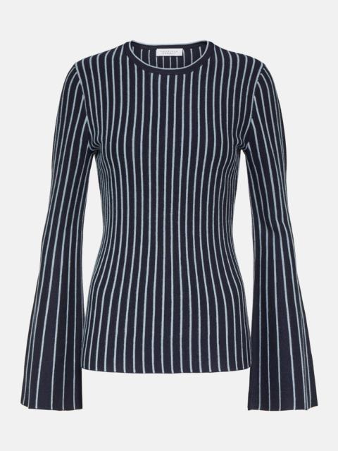 Lorcan striped wool and silk top