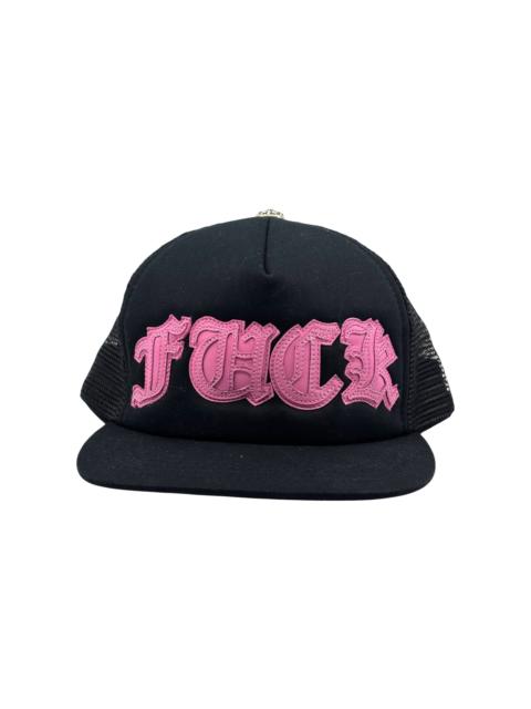 Chrome Hearts F*ck Leather Patch Trucker Hat "Black / Pink" CHRM1896