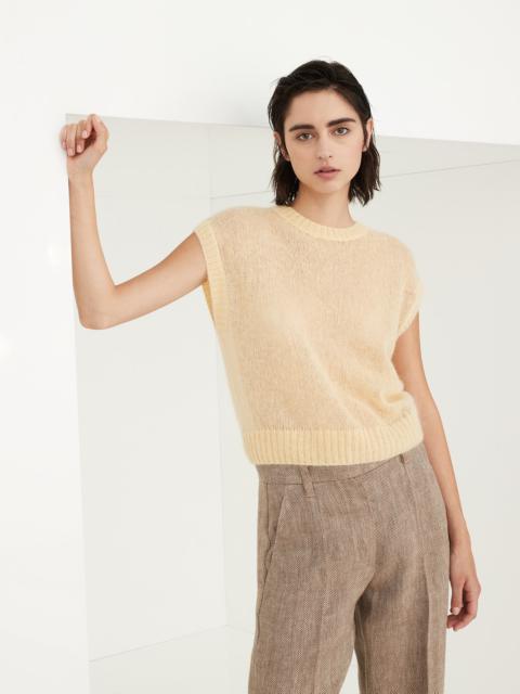 Mohair and wool sweater with monili