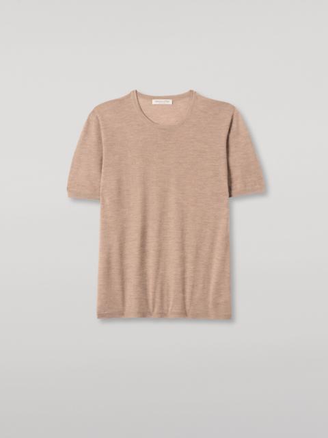 Johnstons of Elgin Boyd Light Brown Superfine Cashmere T-Shirt