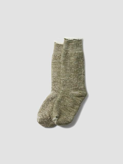 Nigel Cabourn Rototo Double Face Crew Knitted Sock in Green