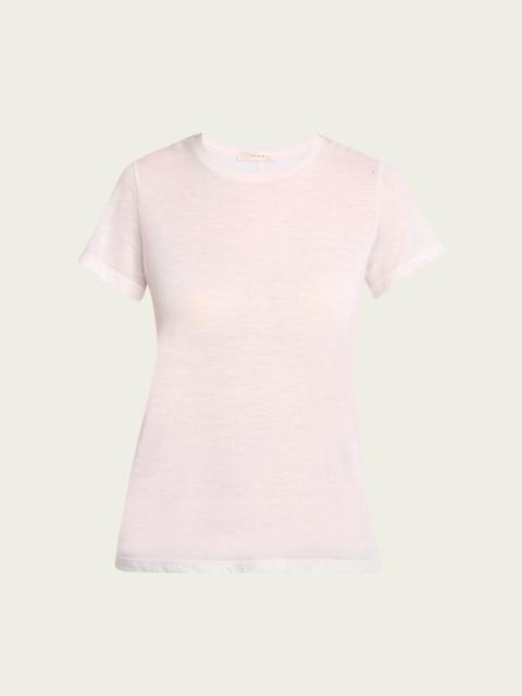 The Row Wesler Heathered Cashmere Short-Sleeve T-Shirt