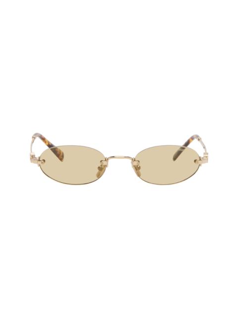 Miu Miu Gold 'Miu Miu Logo' Sunglasses
