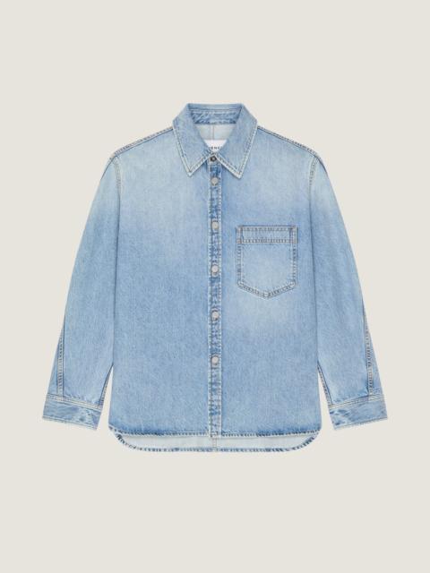 Givenchy COUTURE SEAM OVERSHIRT IN LIGHT BLUE DENIM