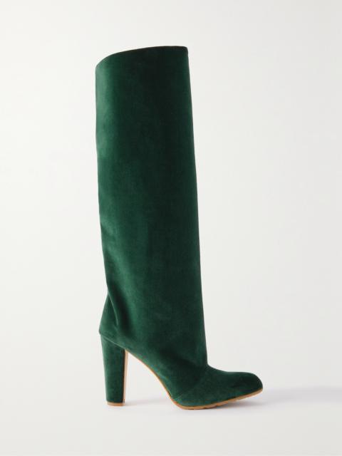 Manolo Blahnik Garder 45 Velvet Knee Boots