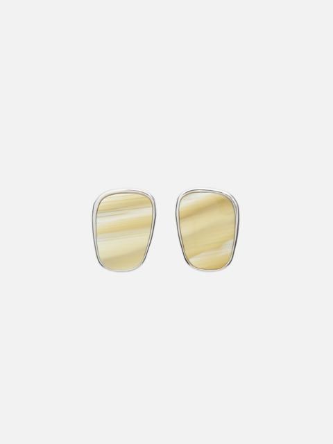 Acne Studios Resin plate earrings - Silver/Cream
