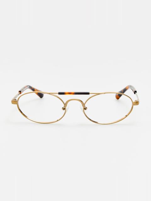 LINDA FARROW Oval Optical in Gold