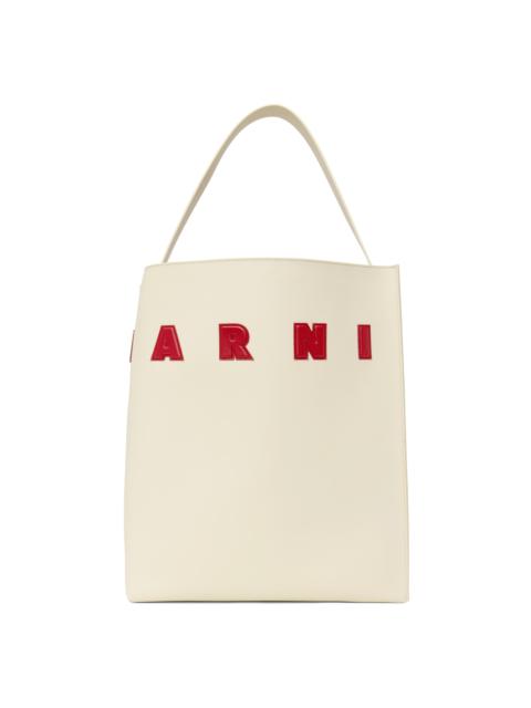 Marni Off-White Leather Museo Patches Tote