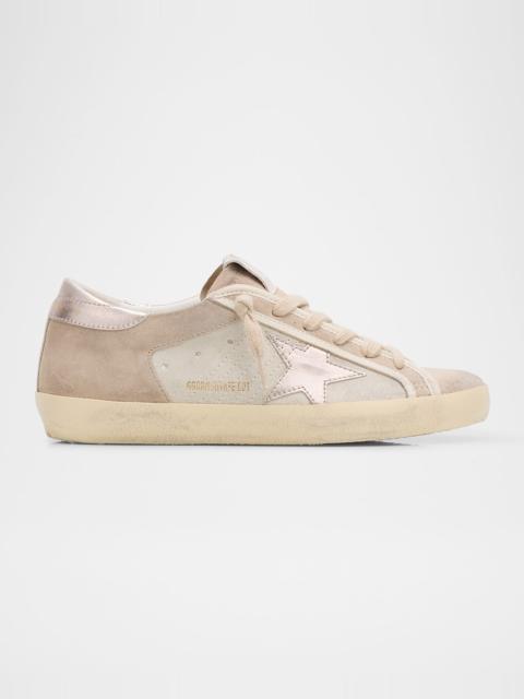 Golden Goose Super-Star Mixed Leather Low-Top Sneakers