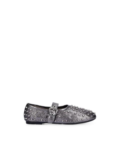 ALLSAINTS stud-embellished buckle-fastening ballet flats