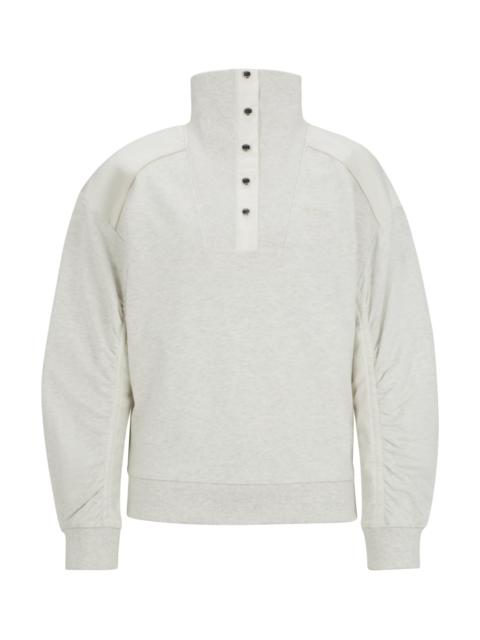 BOSS REGULAR-FIT HYBRID SWEATSHIRT WITH METALLIC TRIMS