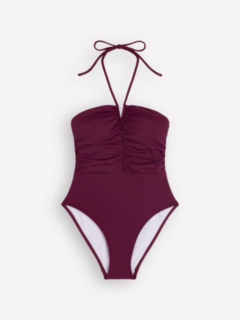 BODEN Gather String Swimsuit-Chocberry