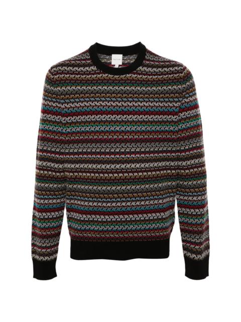 pattern-intarsia knitted jumper