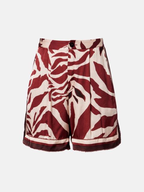 Poupette St Barth Isabelle printed satin shorts