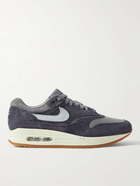 Nike Air Max 1 Leather-Trimmed Suede and Canvas Sneakers