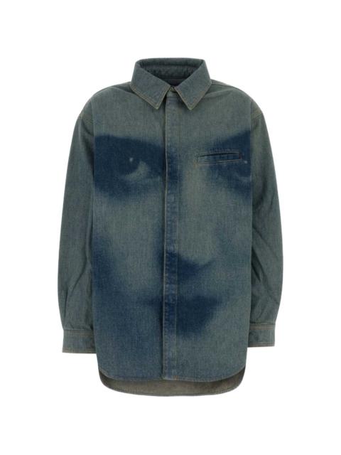 Jean Paul Gaultier graphic-print denim shirt