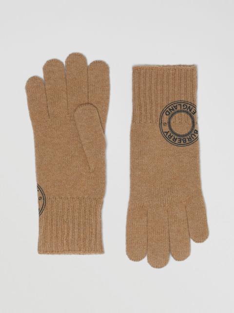Burberry Logo Graphic Cashmere Blend Gloves