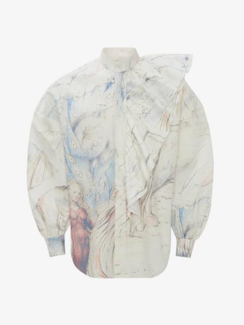 Alexander McQueen Blake Illustration Dante Ruffle Shirt in Multicolor