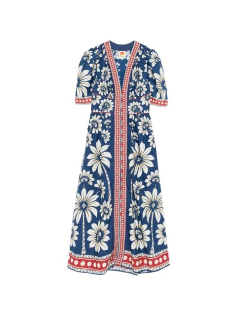FARM RIO Farm Rio Floral-print V-neck Maxi Dress