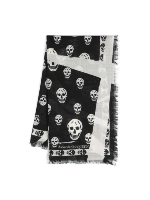 skull-print wool scarf