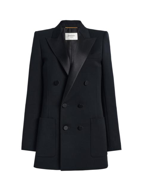 SAINT LAURENT Double-Breasted Wool Jacket black