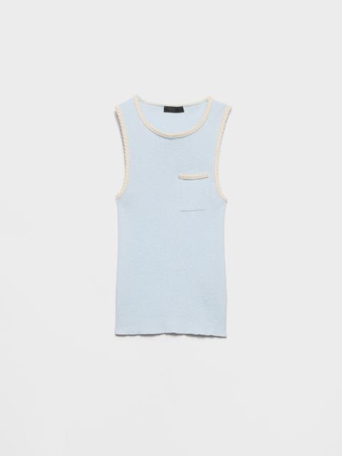Prada Embroidered cotton tank top