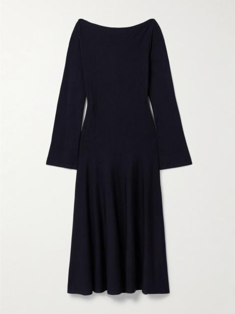 KHAITE Ruth wool midi dress Navy