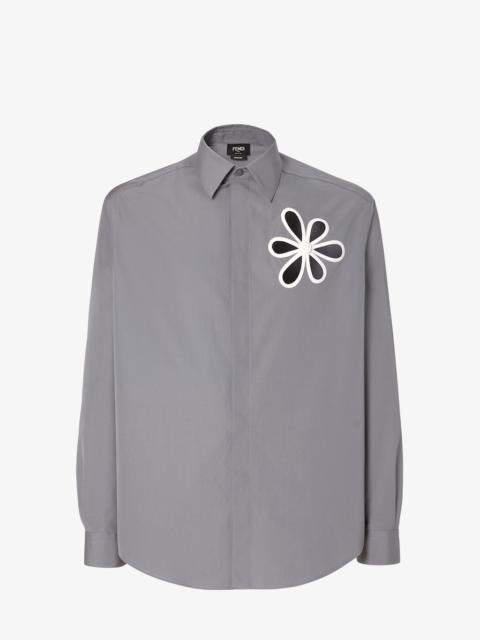 FENDI Shirt Gray poplin shirt