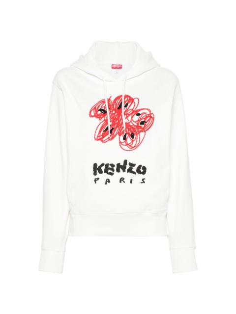 KENZO Drawn Flowers embroidered hoodie