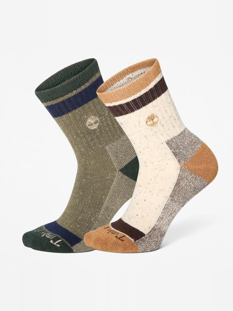 Timberland Speckled 2-Pack Mid Crew Sock