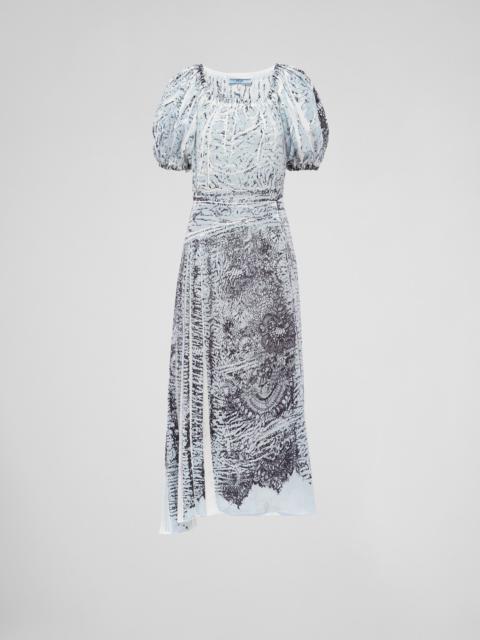 Prada Printed crêpe de Chine dress