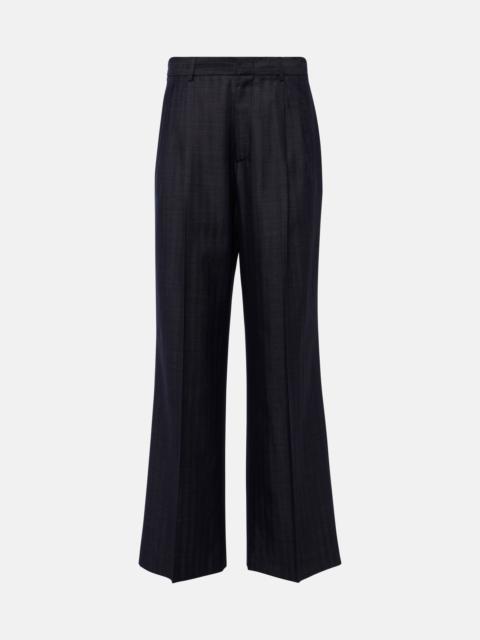 Etro Pleated wool-blend wide-leg pants
