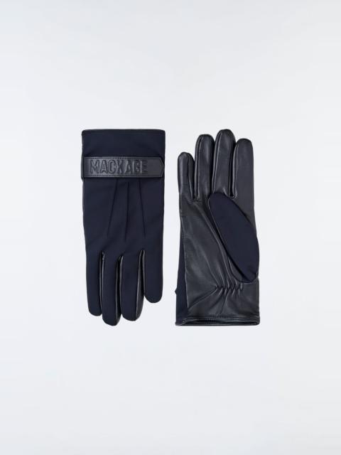MACKAGE OZ (R)Leather and fleece glove with wrist tab