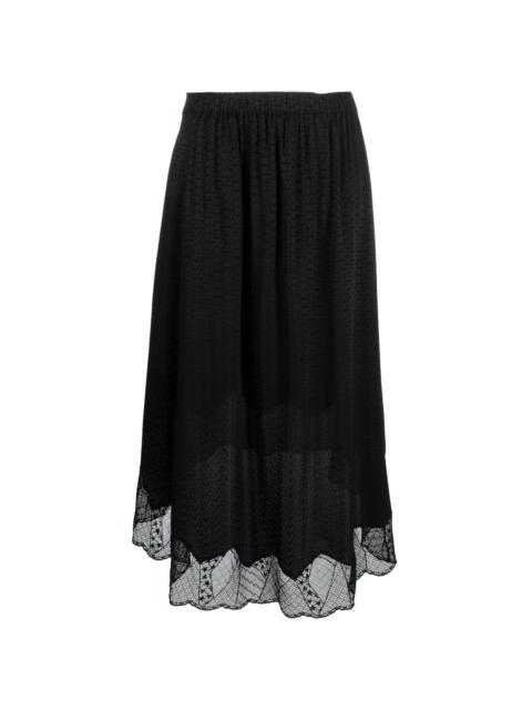 Zadig & Voltaire lace-trim silk skirt