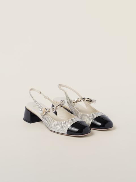 Miu Miu Satin and crystal slingback pumps