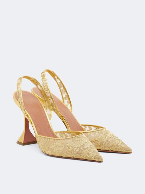 Amina Muaddi Holli lace slingback pumps