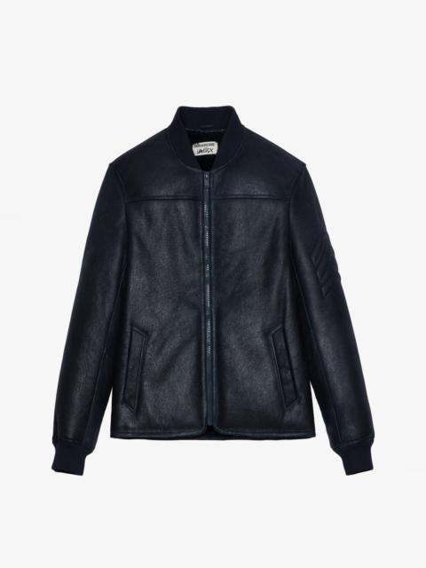 【COSYHARU】Deep Black Knit Suede Jacket Deep black knit suede jacket [Deep black] - COSYHARU | 60
